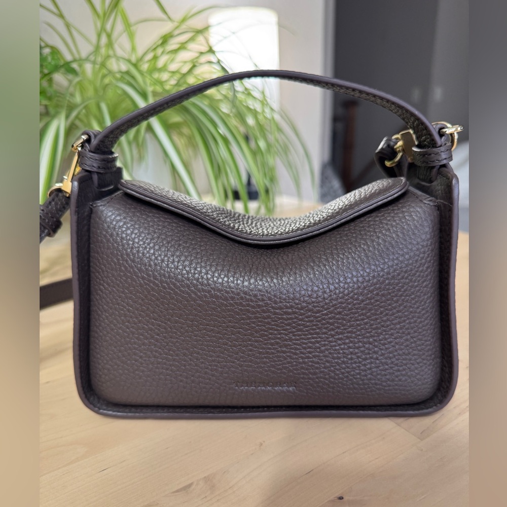 The Horse Mini Clementine Bag Charcoal Pebbled Leather with Gold